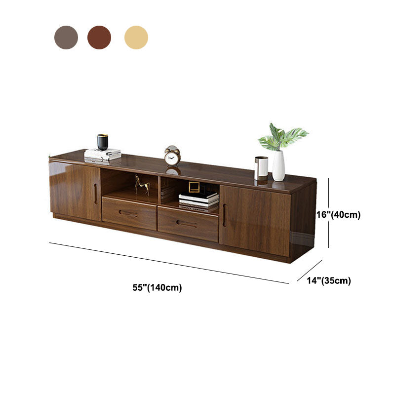 Traditional TV Stand 13.78" D Wooden TV Console with Drawers and 2-Door