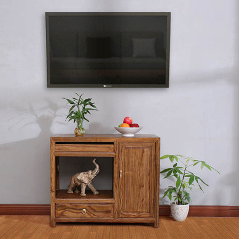 Asian Elm TV Cabinet Natural/Brown/Walnut Living Room TV Stand with Storage