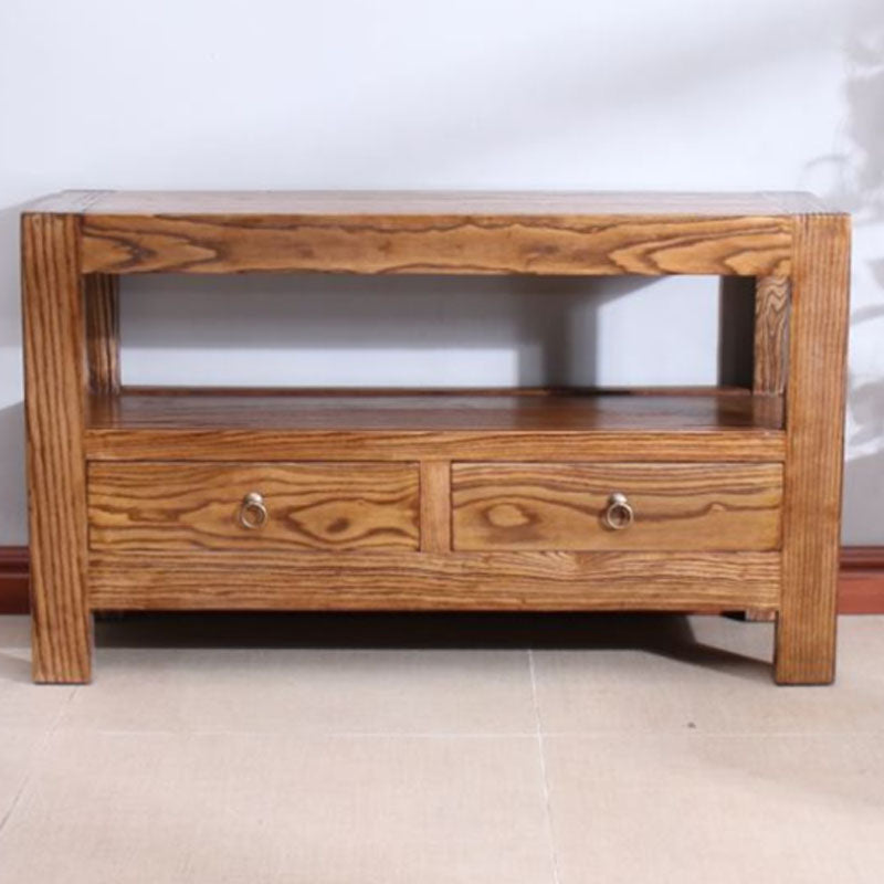 Asian Elm TV Cabinet Natural/Brown/Walnut Living Room TV Stand with Storage