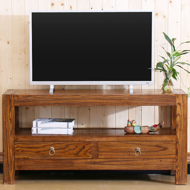 Asian Elm TV Cabinet Natural/Brown/Walnut Living Room TV Stand with Storage