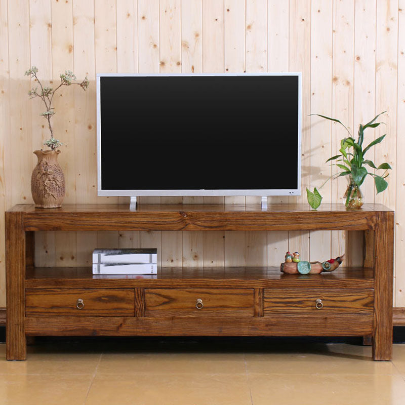 Asian Elm TV Cabinet Natural/Brown/Walnut Living Room TV Stand with Storage