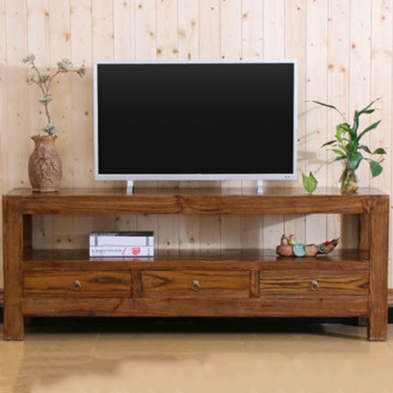 Asian Elm TV Cabinet Natural/Brown/Walnut Living Room TV Stand with Storage