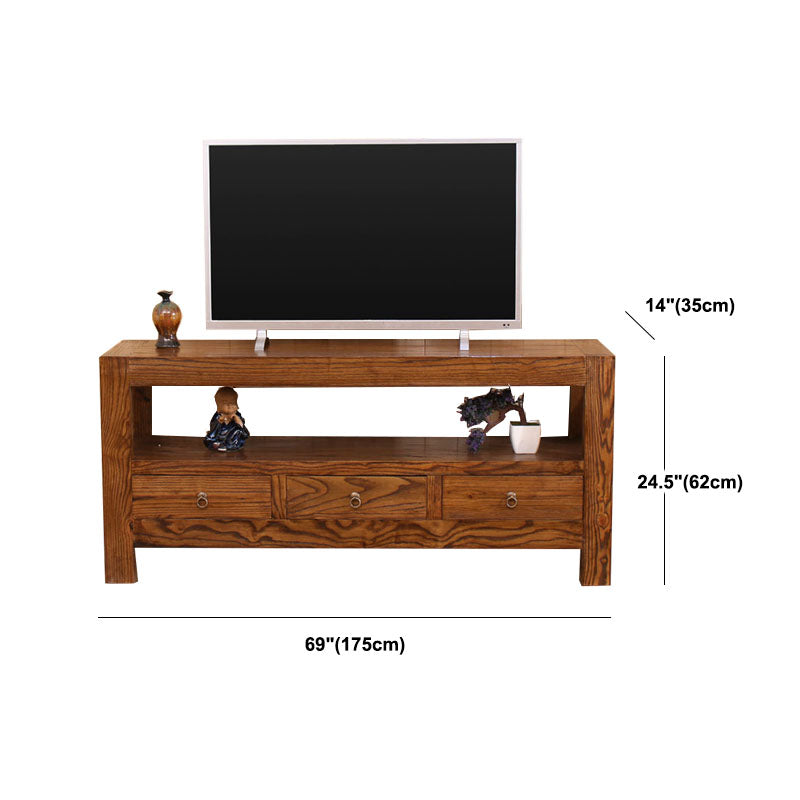 Asian Elm TV Cabinet Natural/Brown/Walnut Living Room TV Stand with Storage