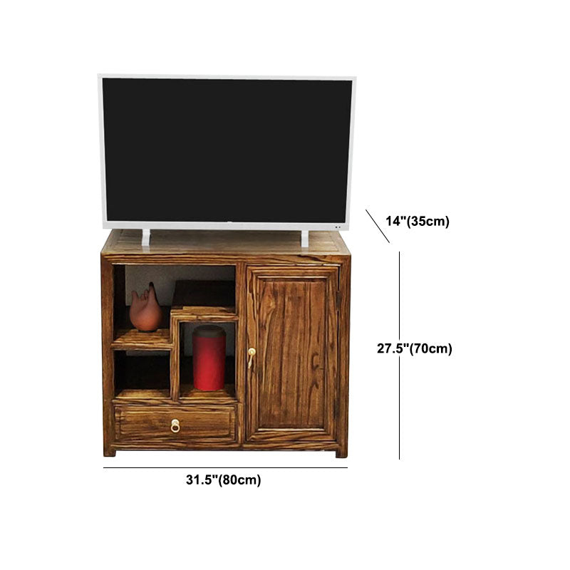 Asian Elm TV Cabinet Natural/Brown/Walnut Living Room TV Stand with Storage