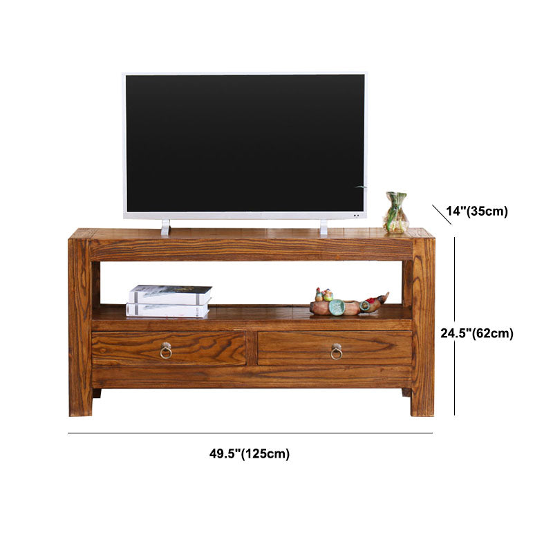 Asian Elm TV Cabinet Natural/Brown/Walnut Living Room TV Stand with Storage