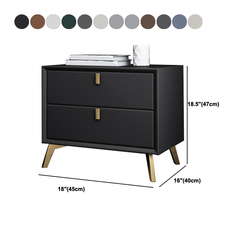 Solid Wood Accent Table Nightstand Glam Night Table with 2-Drawer