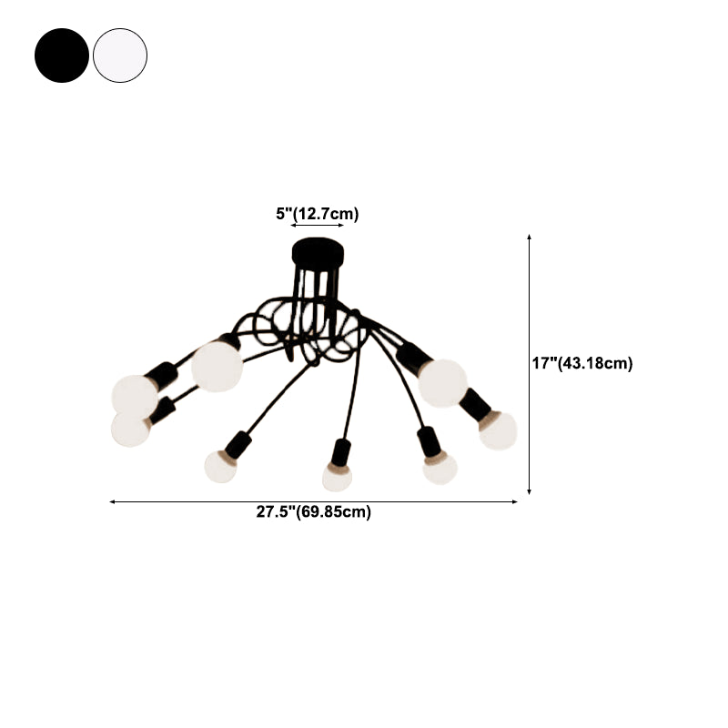 Industrial Ceiling Lamp Simple Flush Mount Light Fixture for Bedroom