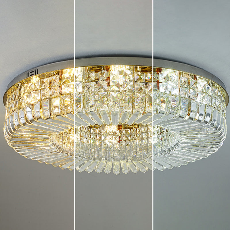 Modern Crystal Ceiling Light Simple Flush Mount Light Fixture for Bedroom