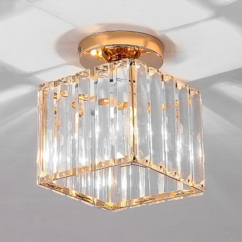 Simplicity Ceiling Lamp Modern Crystal Flush Mount Light Fixture for Bedroom