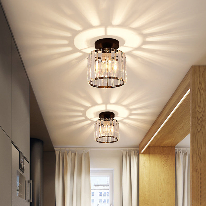 Simplicity Ceiling Lamp Modern Crystal Flush Mount Light Fixture for Bedroom