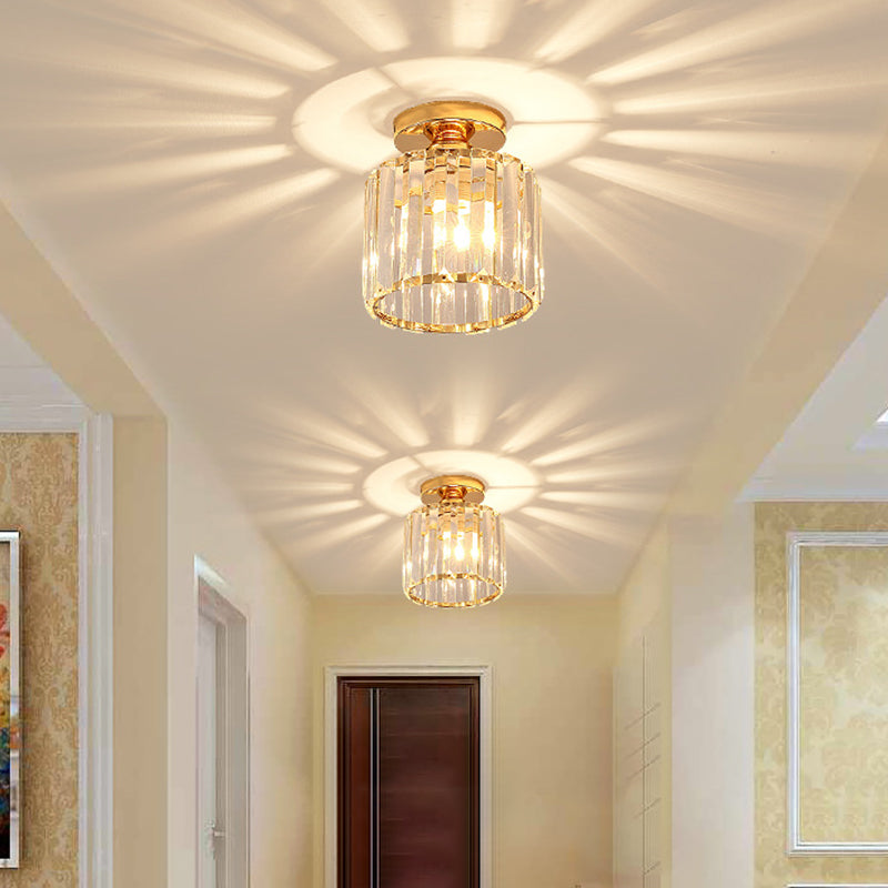 Simplicity Ceiling Lamp Modern Crystal Flush Mount Light Fixture for Bedroom