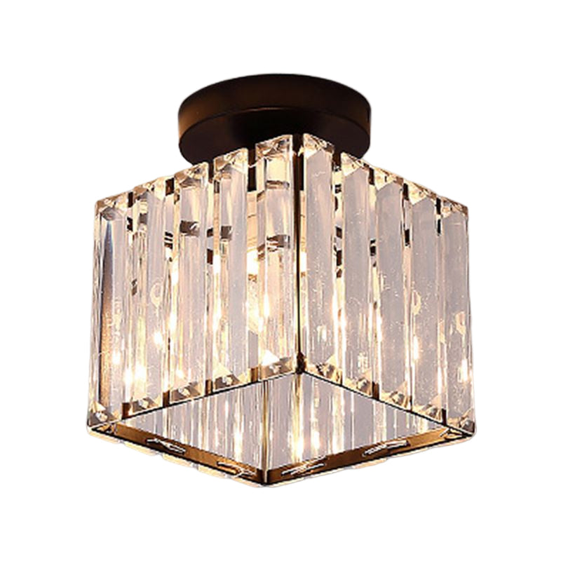 Simplicity Ceiling Lamp Modern Crystal Flush Mount Light Fixture for Bedroom