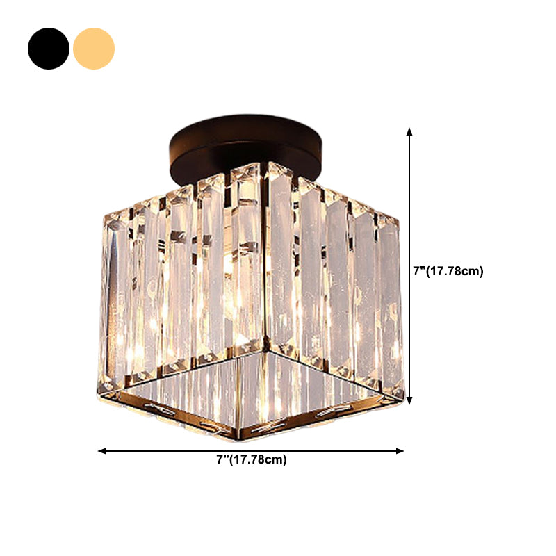 Simplicity Ceiling Lamp Modern Crystal Flush Mount Light Fixture for Bedroom