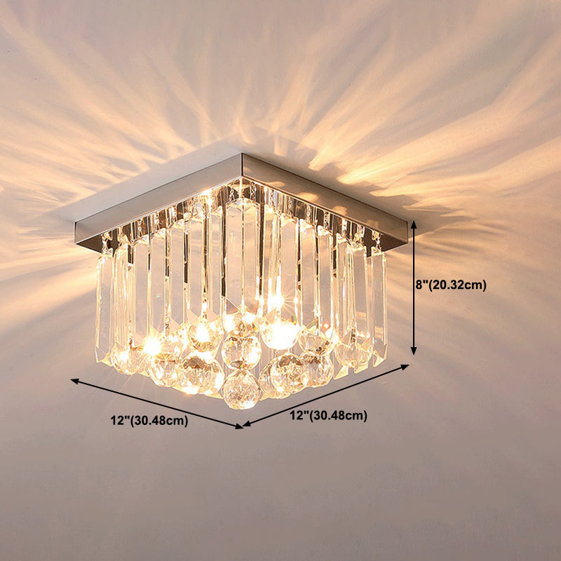 Modern Minimalist Ceiling Lamp Nordic Crystal Flush Mount Light Fixture for Bedroom