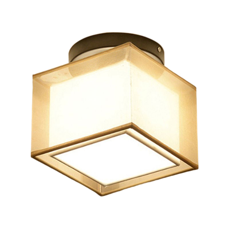 Fabric Geometric Shape Flush Mount Lights Modern 1 Light Flush Mount Light Fixtures