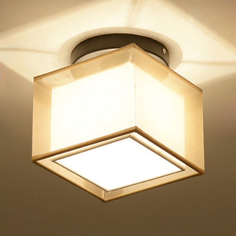 Fabric Geometric Shape Flush Mount Lights Modern 1 Light Flush Mount Light Fixtures