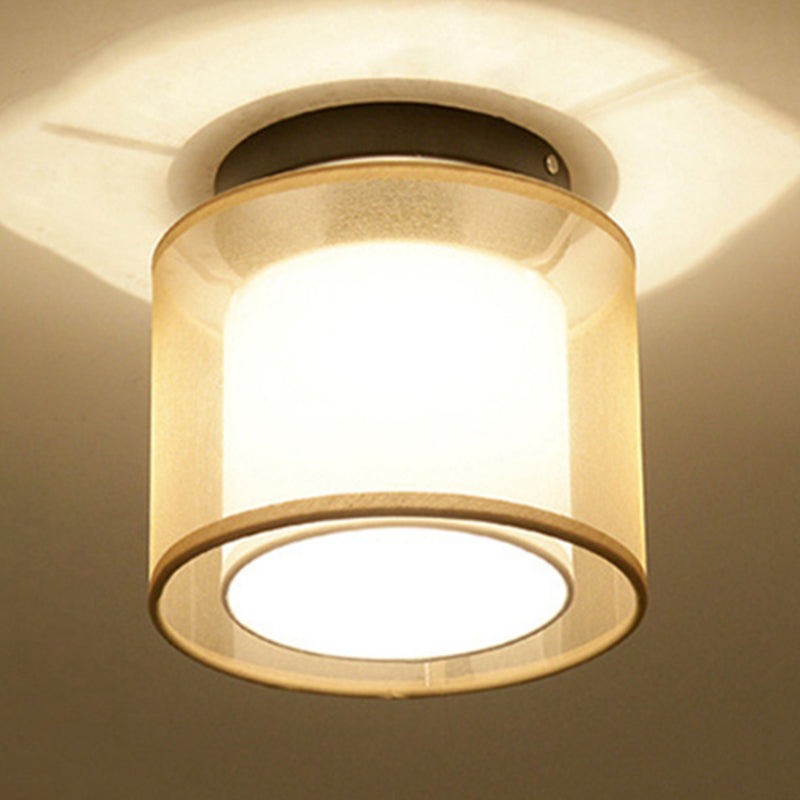 Fabric Geometric Shape Flush Mount Lights Modern 1 Light Flush Mount Light Fixtures