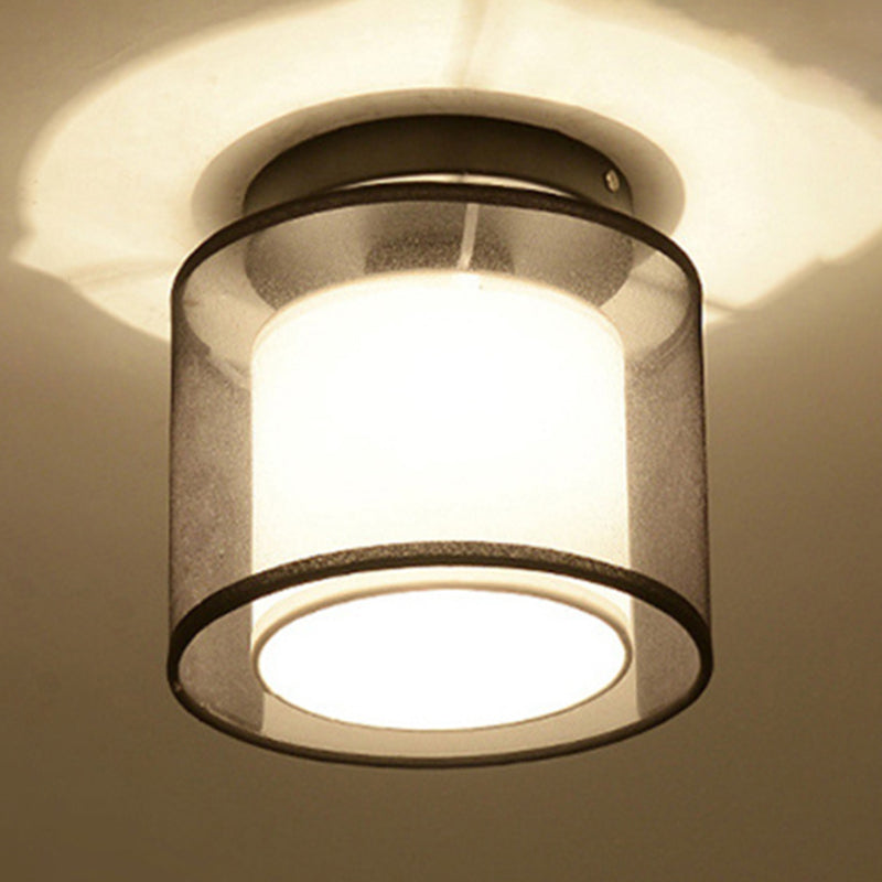 Fabric Geometric Shape Flush Mount Lights Modern 1 Light Flush Mount Light Fixtures