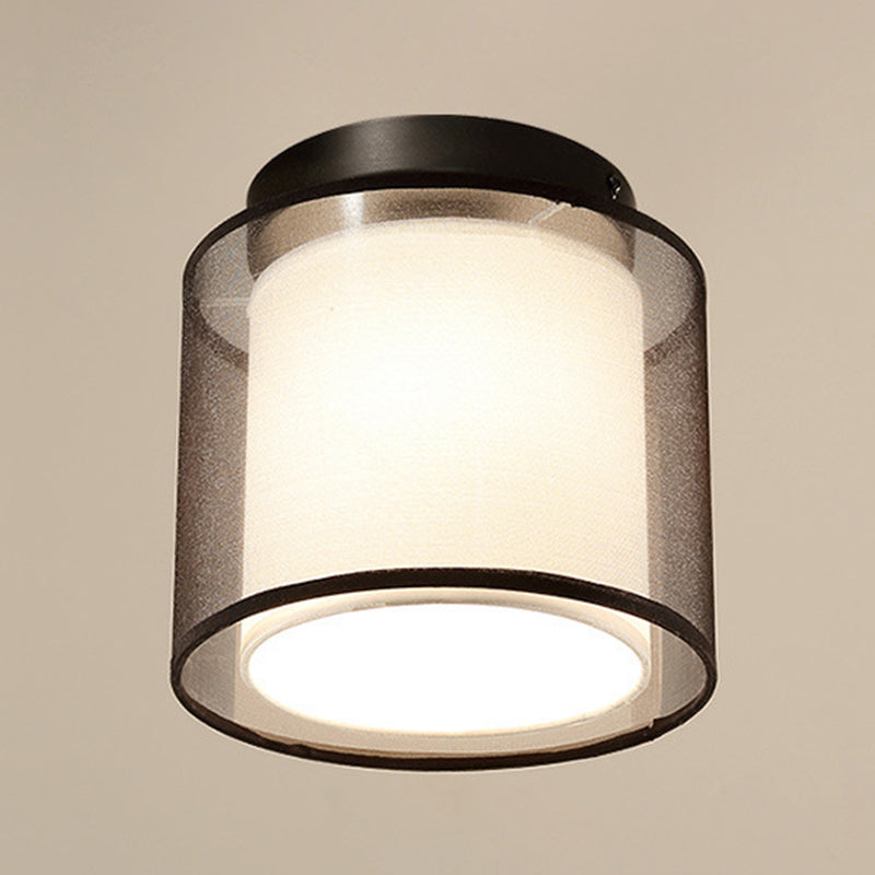 Fabric Geometric Shape Flush Mount Lights Modern 1 Light Flush Mount Light Fixtures