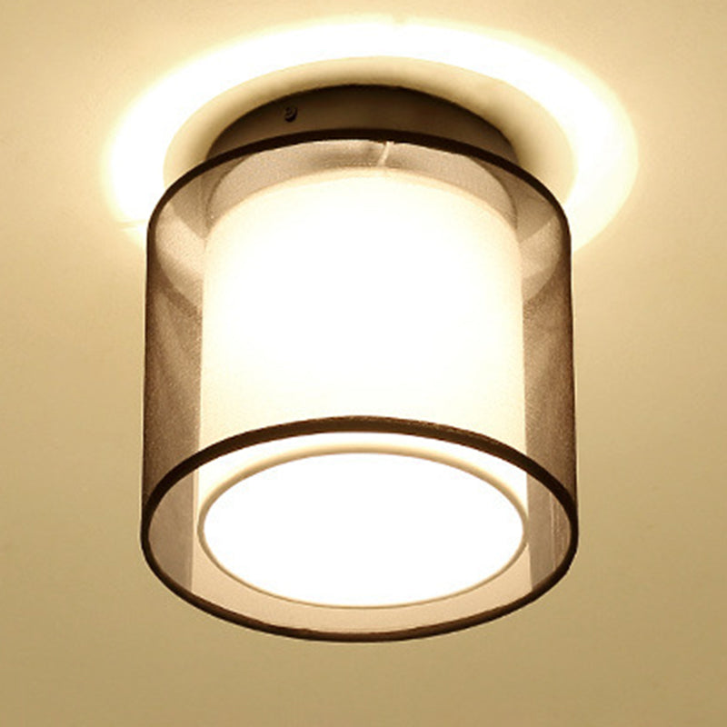 Fabric Geometric Shape Flush Mount Lights Modern 1 Light Flush Mount Light Fixtures