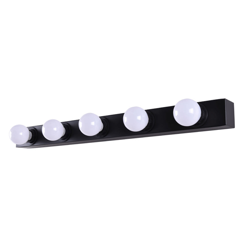 Black / White Metal 4 / 5 / 6 - Light Bathroom Fixture , Simple Rectangle Bath Lighting