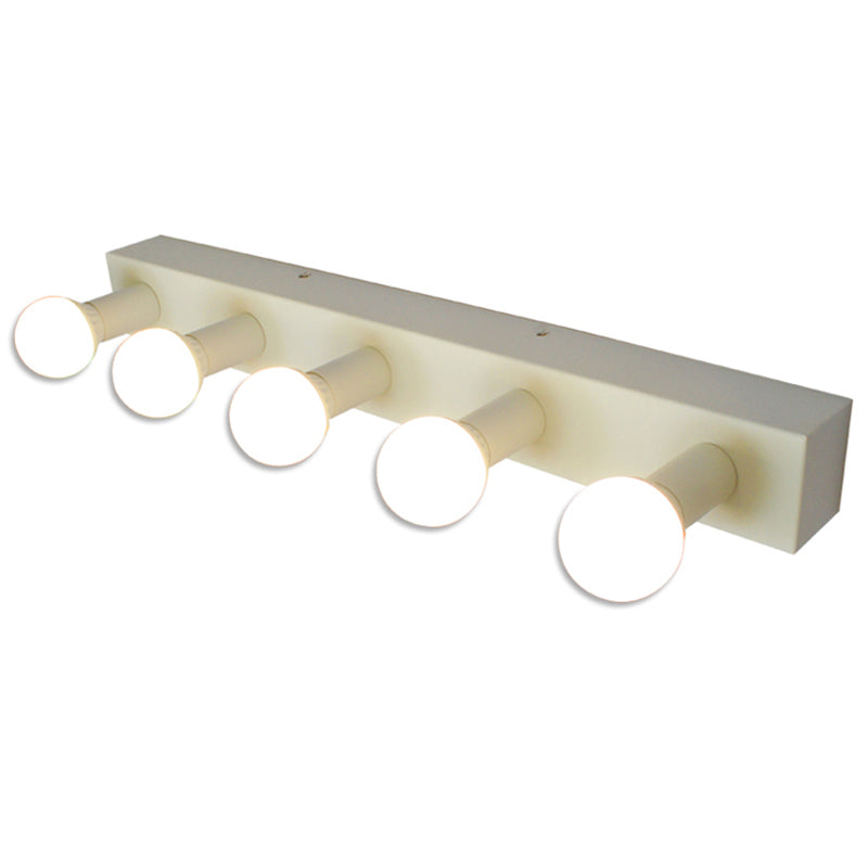 Black / White Metal 4 / 5 / 6 - Light Bathroom Fixture , Simple Rectangle Bath Lighting