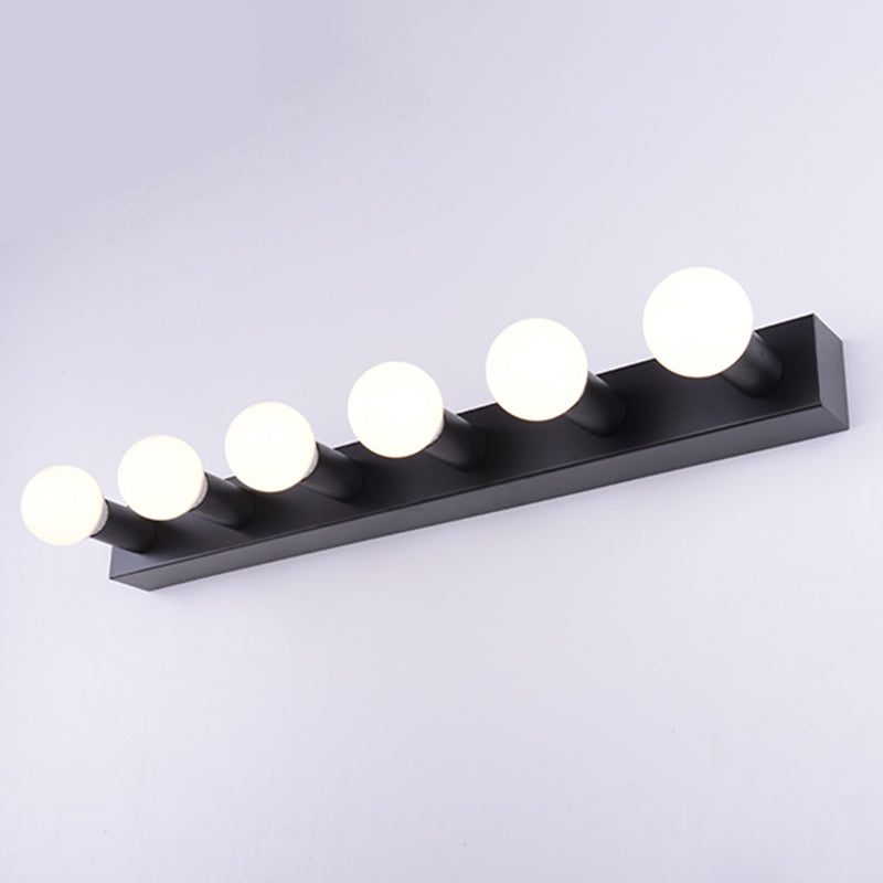 Black / White Metal 4 / 5 / 6 - Light Bathroom Fixture , Simple Rectangle Bath Lighting