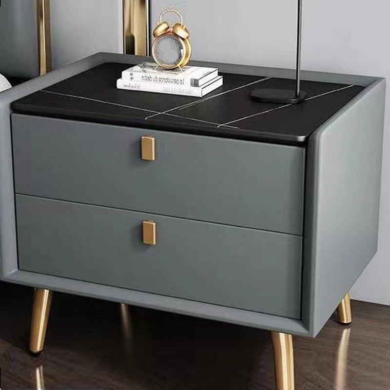 Solid Wood Bed Nightstand 2-drawer Accent Table Nightstand With Legs