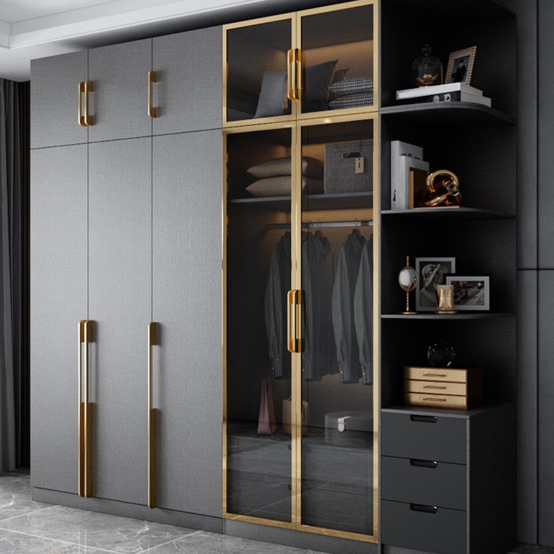 Contemporary Style Wood Wardrobe Soft Close Drawer Wardrobe Closet