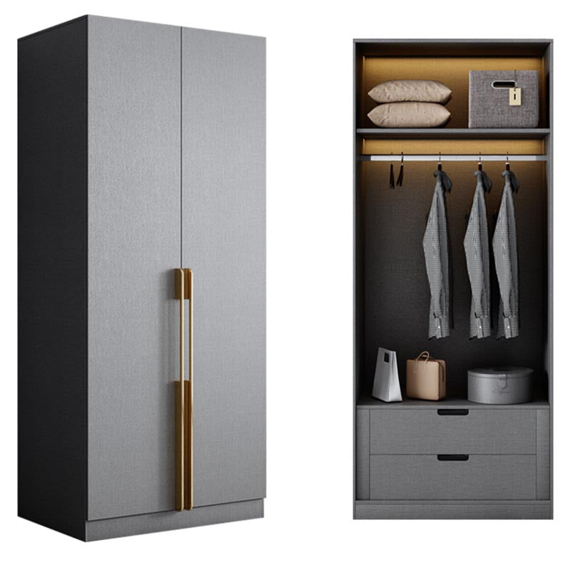 Contemporary Style Wood Wardrobe Soft Close Drawer Wardrobe Closet