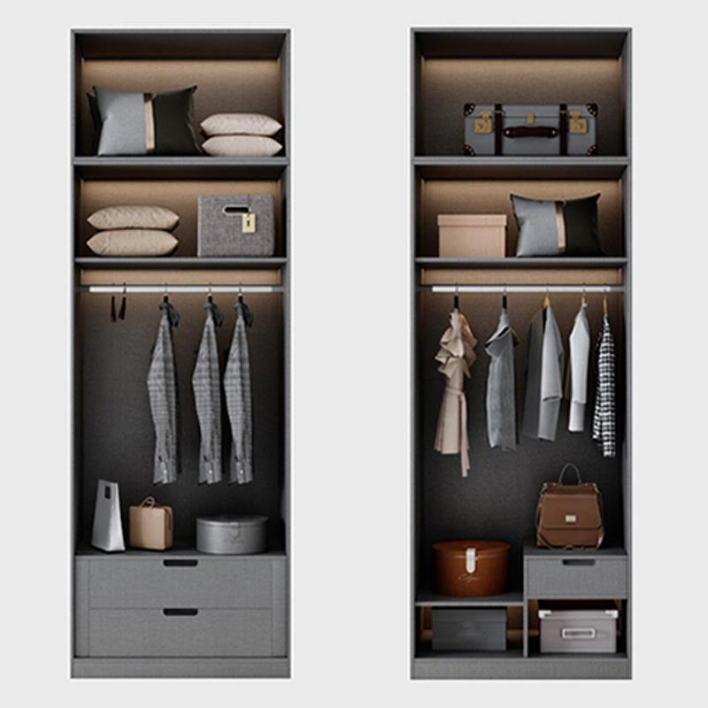 Contemporary Style Wood Wardrobe Soft Close Drawer Wardrobe Closet