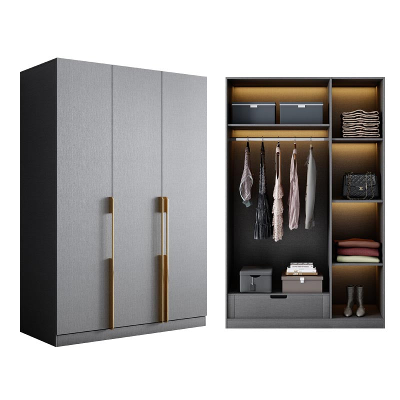 Contemporary Style Wood Wardrobe Soft Close Drawer Wardrobe Closet