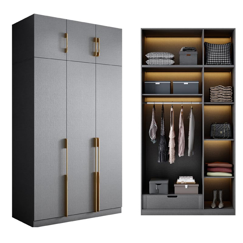 Contemporary Style Wood Wardrobe Soft Close Drawer Wardrobe Closet