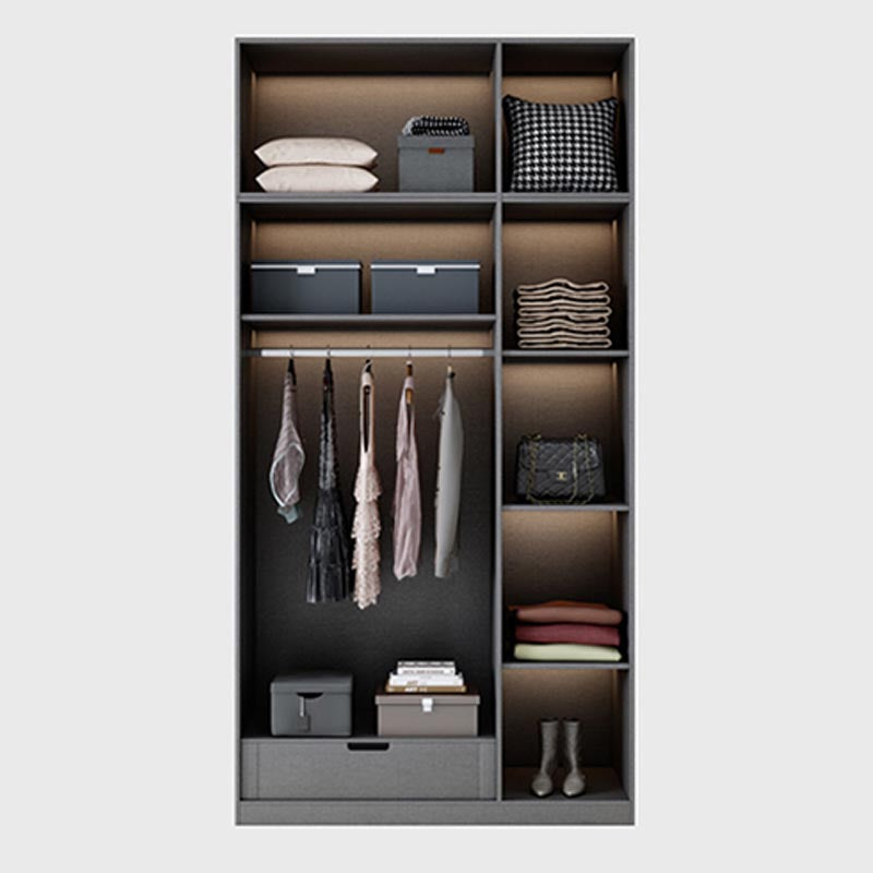 Contemporary Style Wood Wardrobe Soft Close Drawer Wardrobe Closet