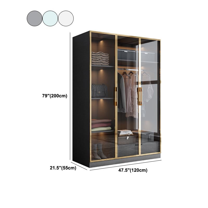 Contemporary Style Wood Wardrobe Soft Close Drawer Wardrobe Closet