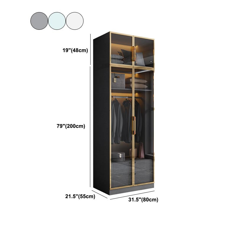 Contemporary Style Wood Wardrobe Soft Close Drawer Wardrobe Closet