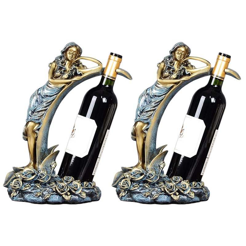 Glam Tabletop Wine Bottle Holder Resin Wine Rack Bottle for Living Room