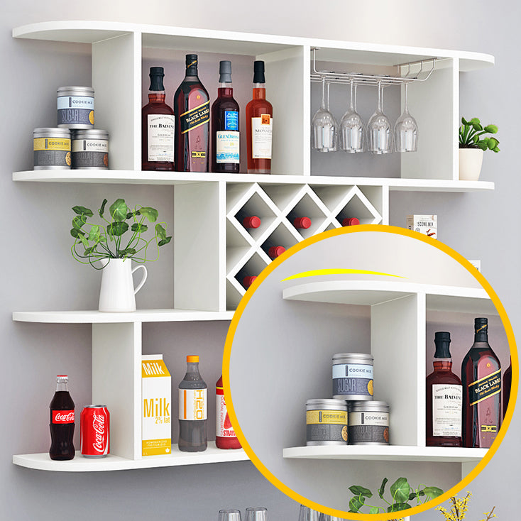 Wood Wall Mounted Modern Wine Rack Wine Stemware Holder for Kitchen