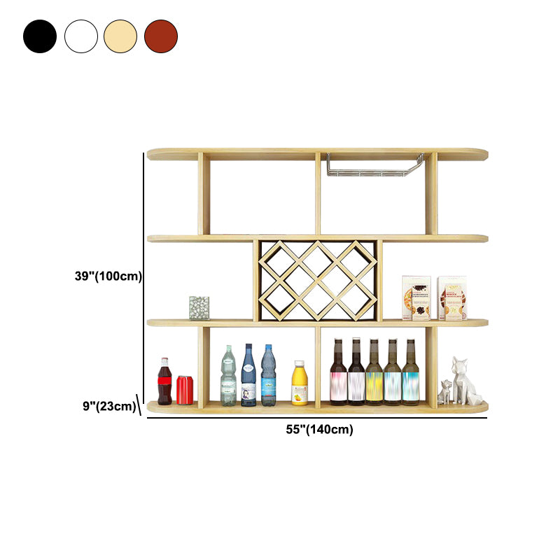 Wood Wall Mounted Modern Wine Rack Wine Stemware Holder for Kitchen