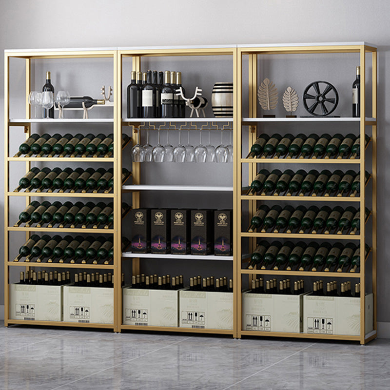 Contemporary Metal Wine Rack Bottle Floor Bottle Holder for Living Room