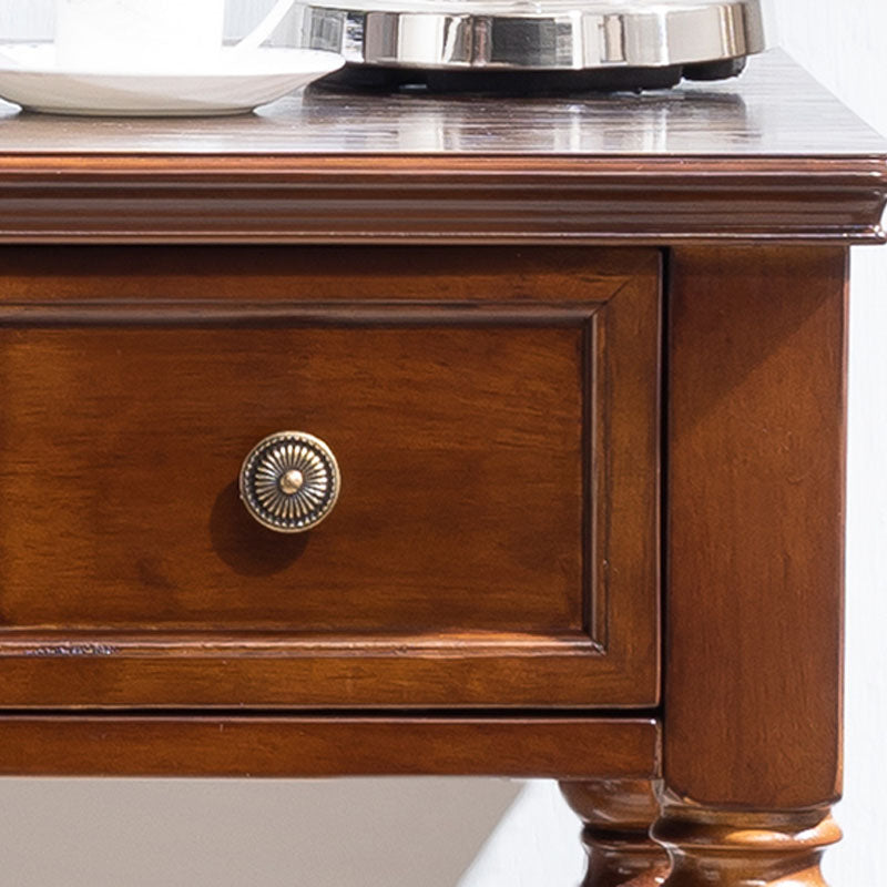 Rectangular Solid Rubberwood Office Desk with Drawers Writing Desk