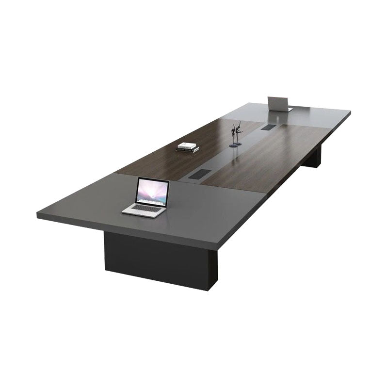 Modern Solid Wood Writing Desk Black Rectangular Office Desk