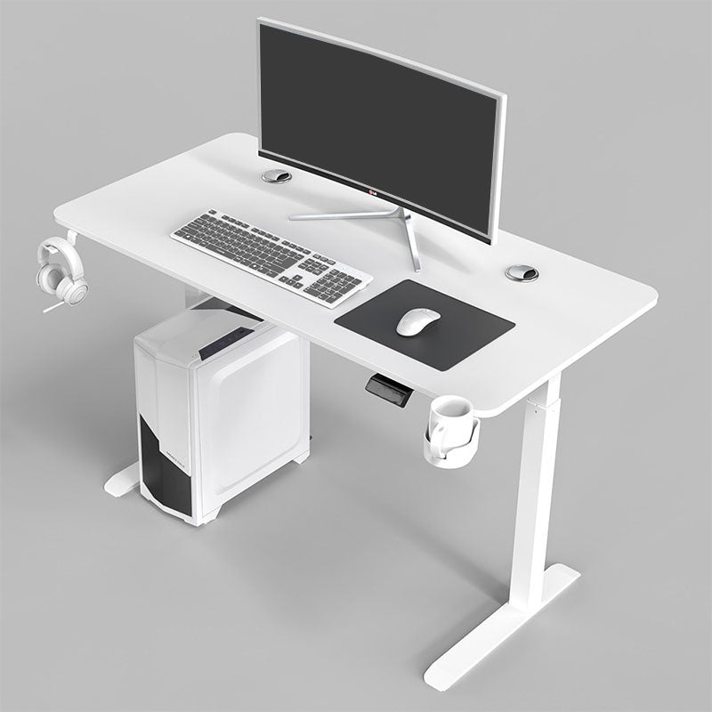 Contemporary Desk for Office Rectangular Gaming Desk in White/Black