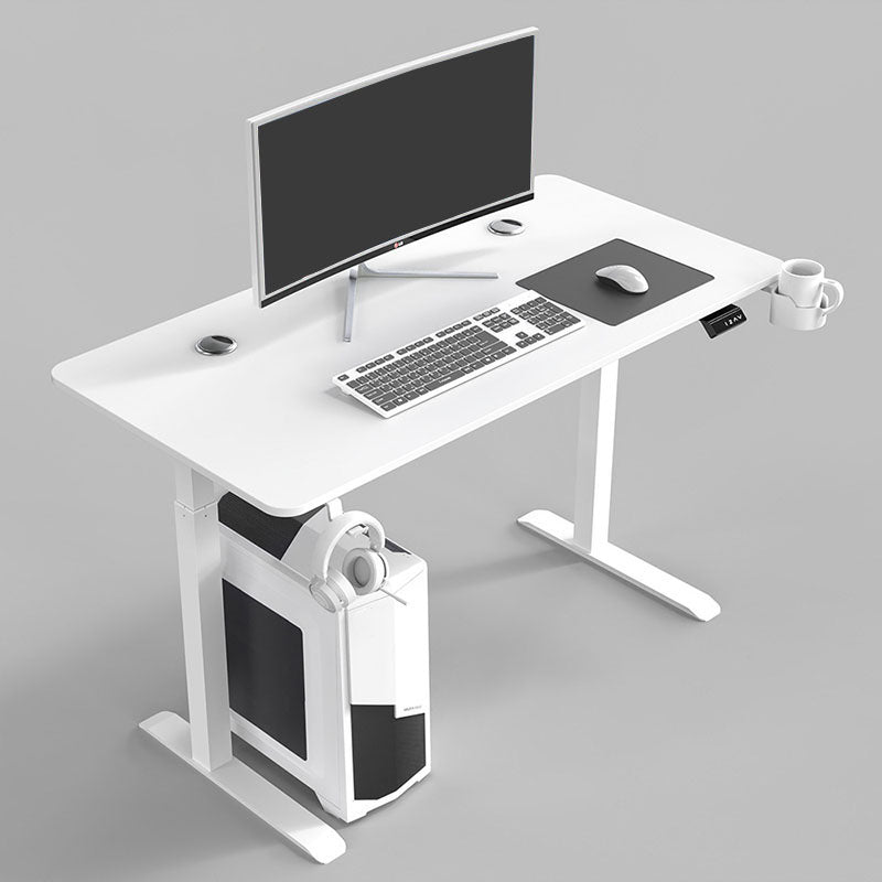 Contemporary Desk for Office Rectangular Gaming Desk in White/Black