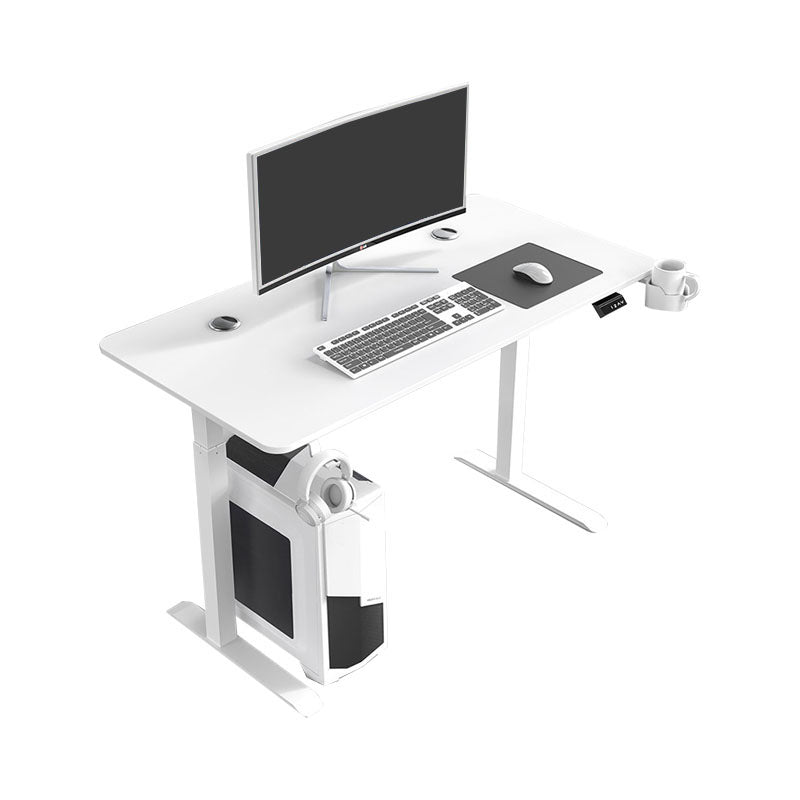 Contemporary Desk for Office Rectangular Gaming Desk in White/Black