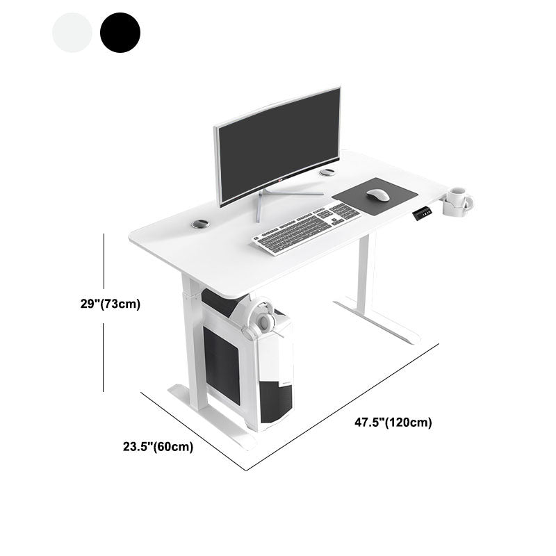 Contemporary Desk for Office Rectangular Gaming Desk in White/Black