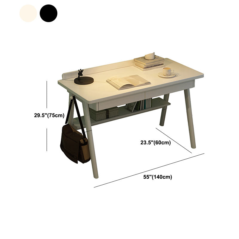 Rectangular Solid Wood Writing Desk Modern Trestle Writing Desk for Home