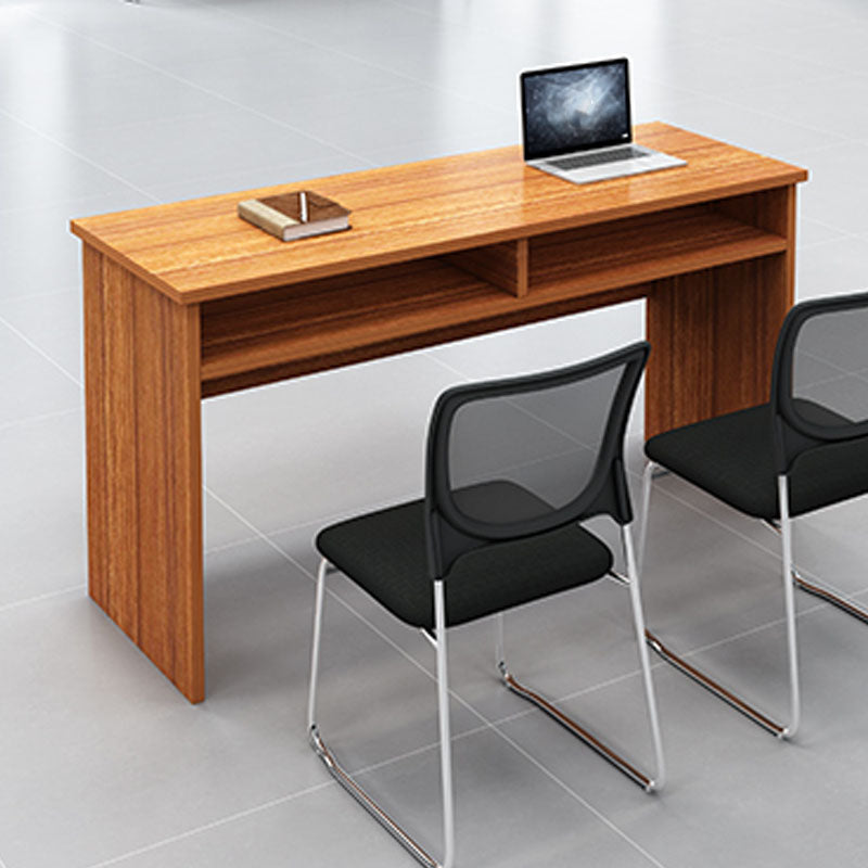 Modern Wooden Writing Desk Rectangular Desk with Shelf for Office