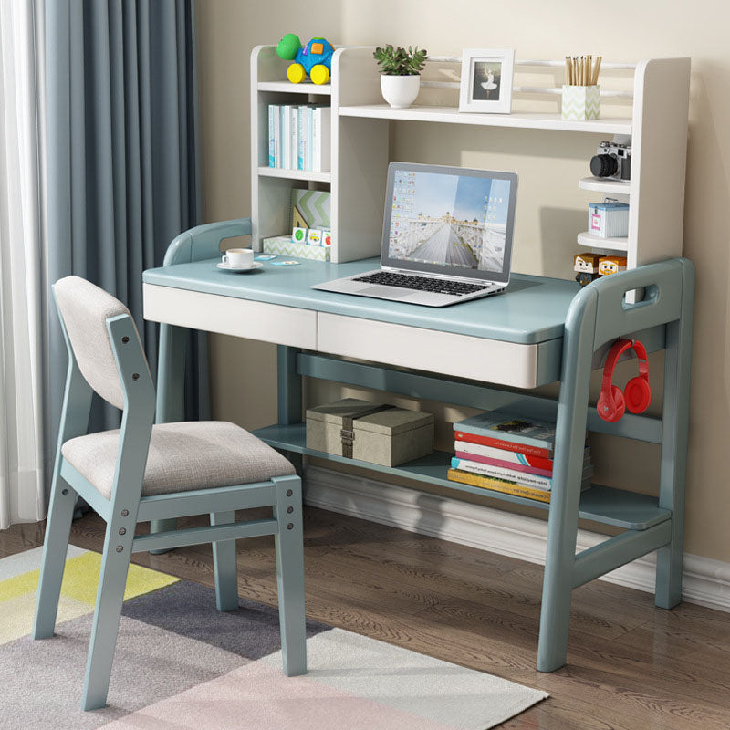 Modern Writing Desk Solid Wood Office Desk with Drawer for Bedroom