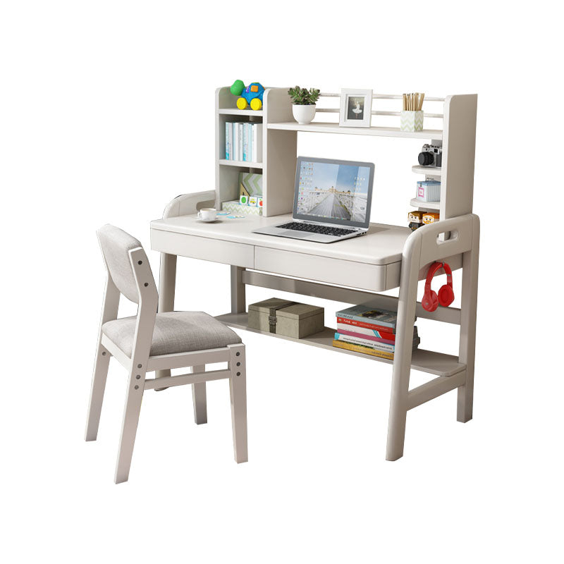 Modern Writing Desk Solid Wood Office Desk with Drawer for Bedroom